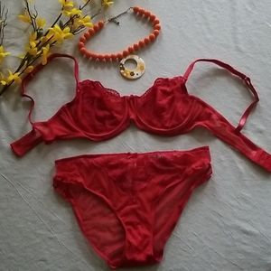 Gilligan & O'Malley Lace Balconette Bra & Hipster